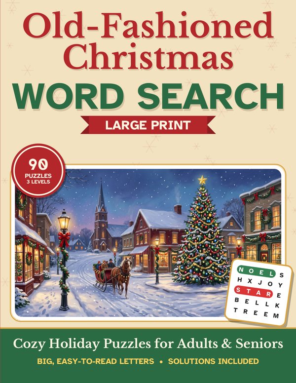 Cover of Old-Fashioned Christmas Word Search Large Print